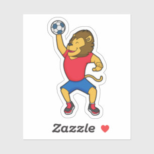 Lion Handball Spieler Handball Aufkleber