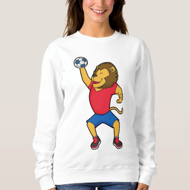 Lion Handball Spieler Handball Sweatshirt (Vorderseite)