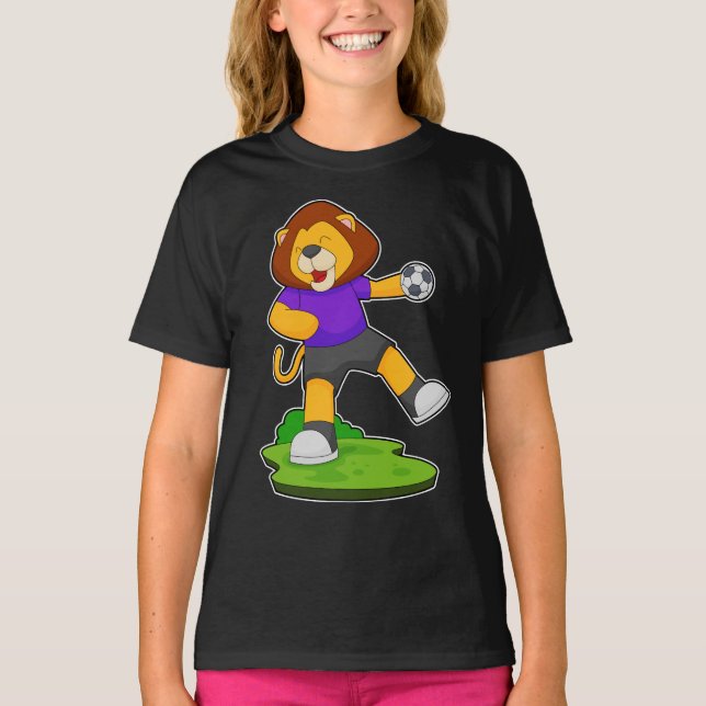 Lion Handball Spieler Handball T-Shirt (Vorderseite)