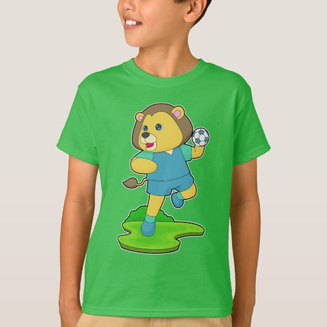 Lion Handball Spieler Handball T-Shirt (Vorderseite)