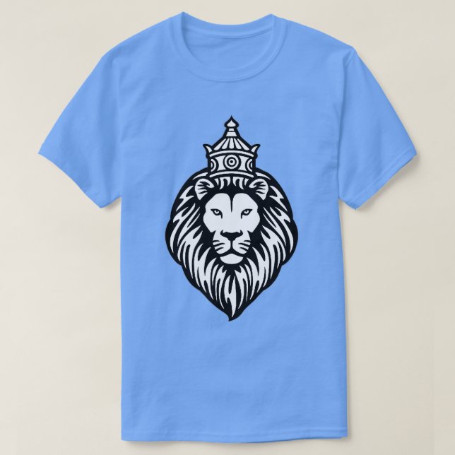 Lion Head Crown Shirt King Lion Cat Face T-Shirt M (Design vorne)