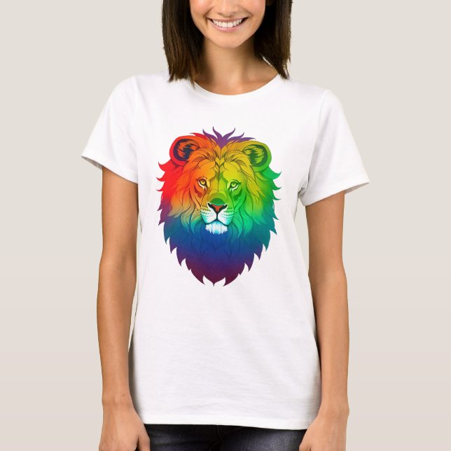 Lion Head Gay Pride T - Shirt (Vorderseite)