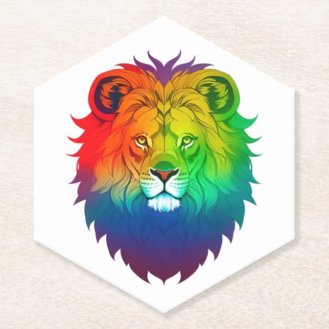 Lion Head Gay Pride Untersetzer (Vorderseite)