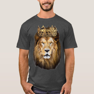 Lion Head Golden Crown Art Leinwände King T-Shirt