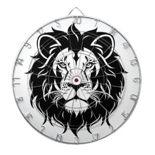 Lion Head Illustration mit aufwändigen Details Dartscheibe