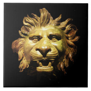 LION HEAD IN BRONZE Figurehead Antique Roman Ship Fliese