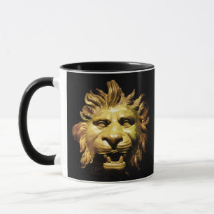 LION HEAD IN BRONZE Figurehead Antique Roman Ship Tasse