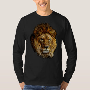 Lion Head Majestic Portrait eines feurigen Löwen T-Shirt