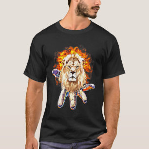 Lion Head Motif Africa Big Cat Mane farbenfrohe Lö T-Shirt