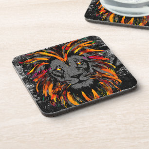Lion Head Orange Lion Untersetzer