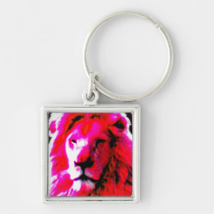 Lion Head Pink Schlüsselanhänger