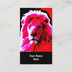 Lion Head Pink Visitenkarte schwarz