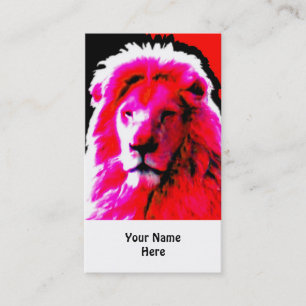 Lion Head Pink - Visitenkarte weiß