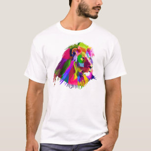 Lion Head Prismatischer Pop Art Design-62502 T-Shirt