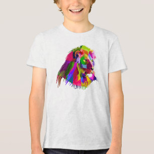 Lion Head Prismatischer Pop Art Design-62502 Tri-Blend Shirt