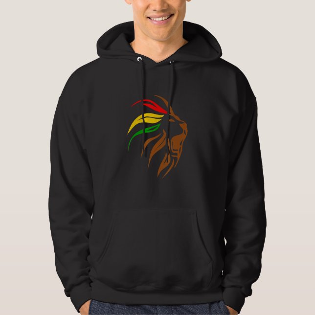 Lion Head Rasta Black History Month BLM Melanin Zo Hoodie (Vorderseite)