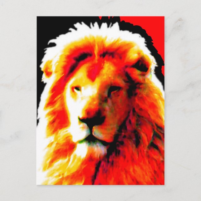 Lion Head Red Postcard Postkarte (Vorderseite)