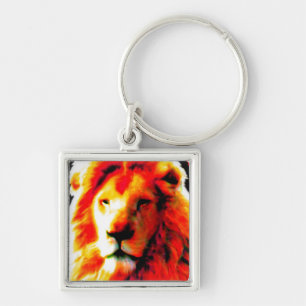 Lion Head Red Schlüsselanhänger