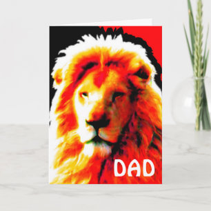 Lion Head Red 'VATER' Geburtstagskarte Karte