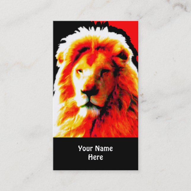 Lion Head Red Visitenkarte schwarz (Vorderseite)