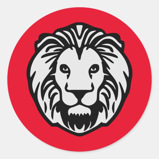Lion Head Runder Aufkleber (Vorderseite)