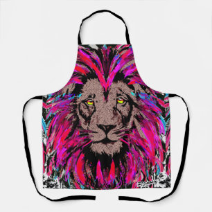 Lion Head Schürze Schürze Blue Pink Lion