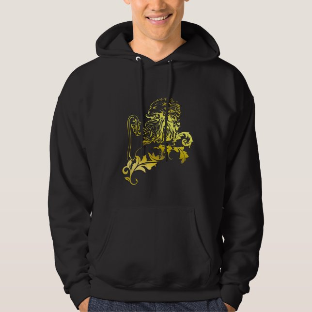 Lion héraldique d'or - les sweat - shirts à (Devant)