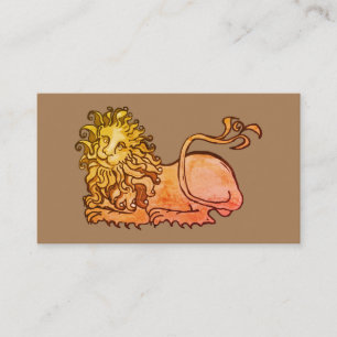 Lion héraldique médiéval carte de visite