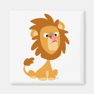 Lion idiot ! aimant de bande dessinée