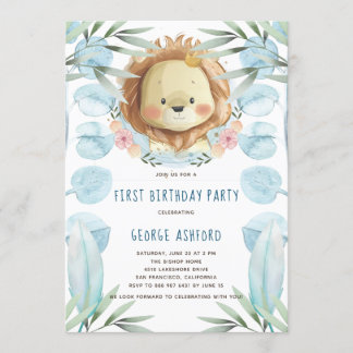 Lion Illustration Birthday Einladung