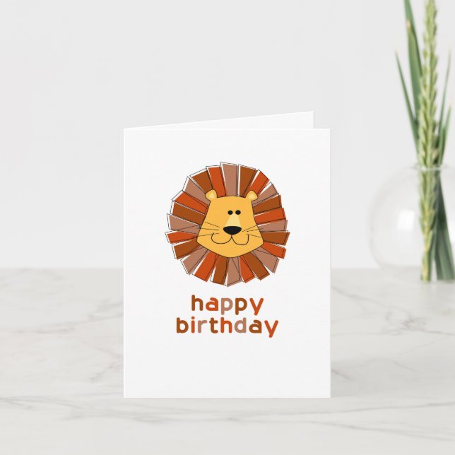 Lion Illustration Geburtstagskarte Karte (Vorderseite)