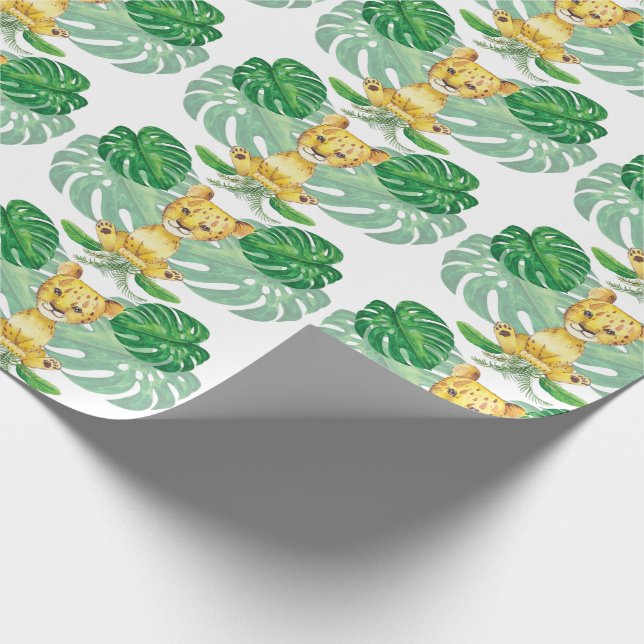 Lion Illustration Safari modern Geschenkpapier (Ecke)