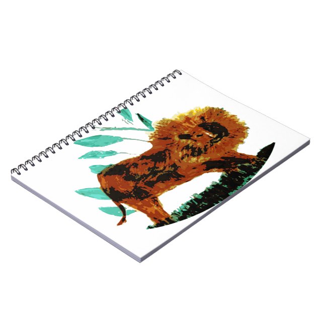 Lion Illustration Wild Animal Notizblock (Linke Seite)