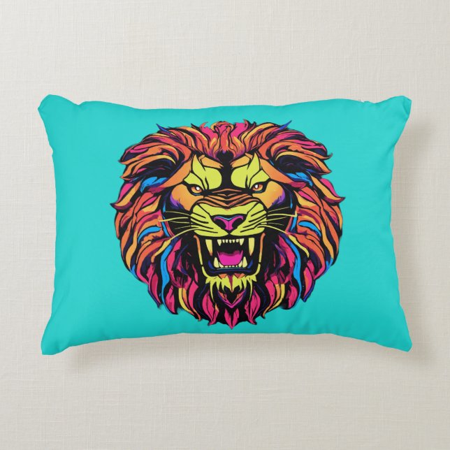 Lion imprimé Coussin Accent (Devant)