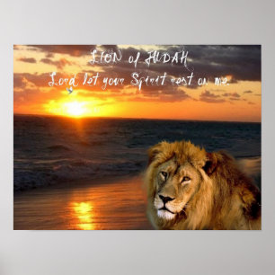 Lion Judah grüßt inspirierendes religiöses Poster