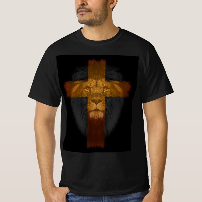 LION JUDAH JESUS Christliche T - Shirt (Vorderseite)