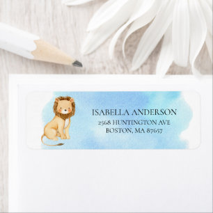 Lion Jungle Baby Showadresse Etikett