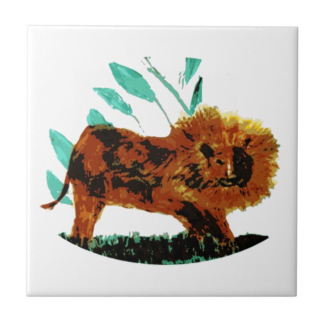 Lion Jungle Big Cat Fliese (Vorderseite)