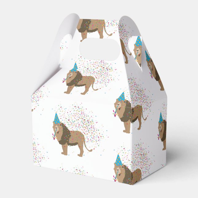 Lion Jungle Partying Animals mit Party Geschenkschachtel (Vorderseite)
