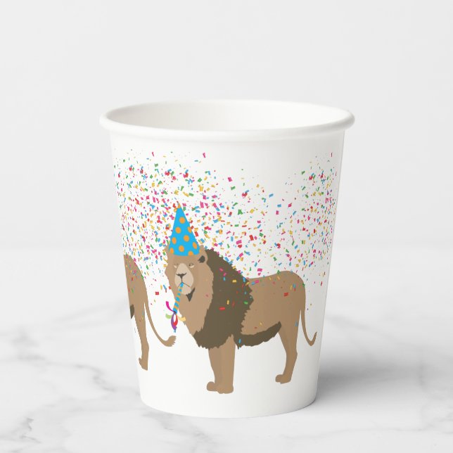 Lion Jungle Partying Animals mit Party Pappbecher (Rückseite)