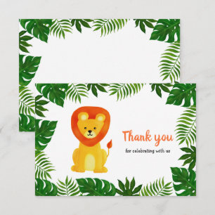 Lion Jungle Safari Babydusche Vielen Dank Einladung