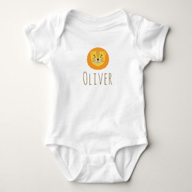 Lion Jungle Safari | INDIVIDUELLE NAME Baby Strampler (Vorderseite)