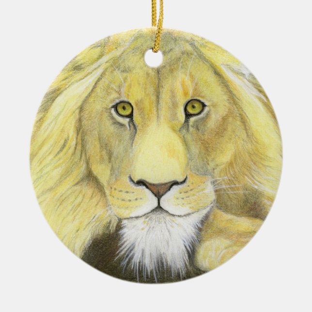 Lion Keramik Ornament (Vorne)