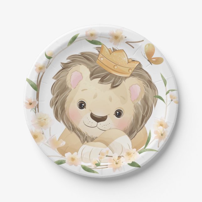 Lion King Baby Shower Paper Plate Pappteller (Vorderseite)