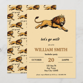 Lion King Bachelor Party Invitation Einladung