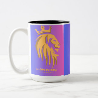 Lion King Mug - Golden Lion with Crown Coffee Mug Zweifarbige Tasse