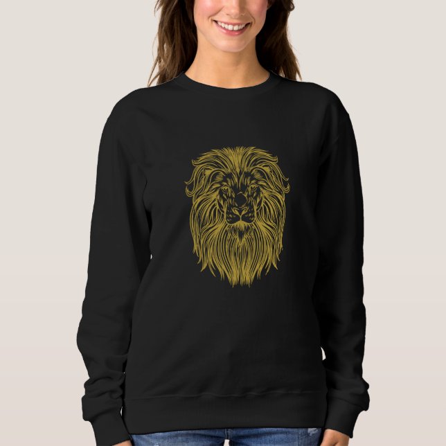 Lion King of Predators Lions Tanzania Lion's Head Sweatshirt (Vorderseite)