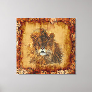 Lion King of the Jungle Egyptian Grunge Art Leinwa Leinwanddruck