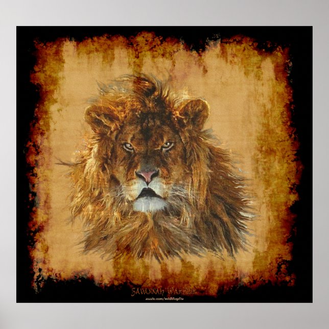 Lion King of the Jungle Wildlife Art Poster (Vorne)