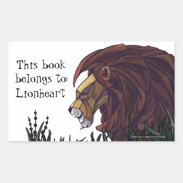 Lion King Personalisiert Buchzeichen Rechteckiger Aufkleber (Vorderseite)